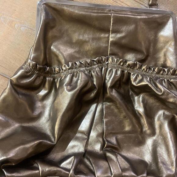 Bonita Gold Colored Purse With Snap Closure - Picture 2 of 5